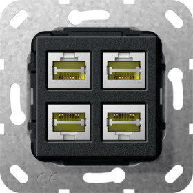 Gira S-55 Разъем MJ RJ45 Cat 6A 10 GB 4 местн. LSA Plus