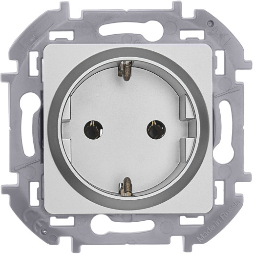 Розетка с заземлением - Legrand/Daccord Inspiria - без шторок 16А 250В винтовые зажимы - алюминий