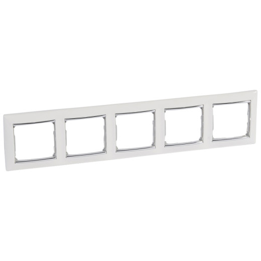 Рамка 5 постов - Legrand Valena - белый/серебряный штрих