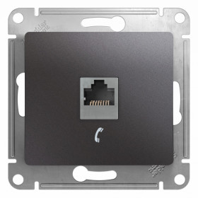 Systeme Electric Glossa Графит Розетка телефонная RJ11