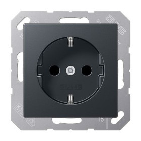 JUNG Штепсельная розетка SCHUKO 16A 250V~ с защитой от детей термопласт антрацит