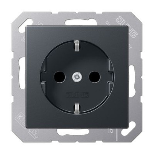 Штепсельная розетка SCHUKO 16A 250V~ с защитой от детей, термопласт, антрацит