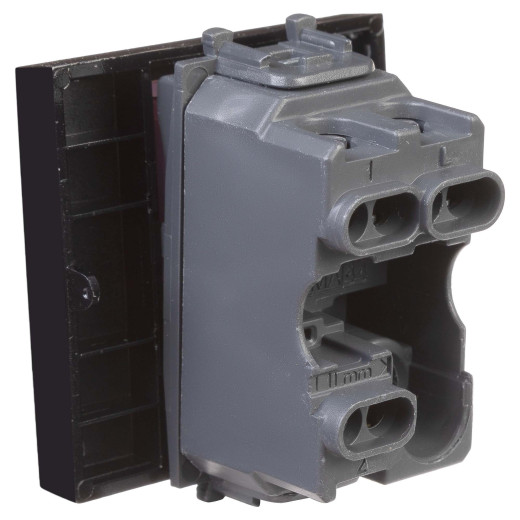 Переключатель одноклавишный модульный, Avanti, черный квадрат, 2 модуля