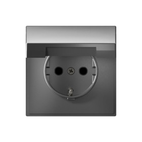 Systeme Electric ArtGallery Сталь Розетка с заземл. со шторк. с крышк., 16А, IP20,  механизм, быстрозажим. клем.