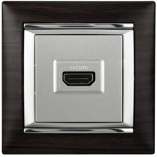 Рамка 1 пост - Legrand Valena - темное дерево/серебряный штрих