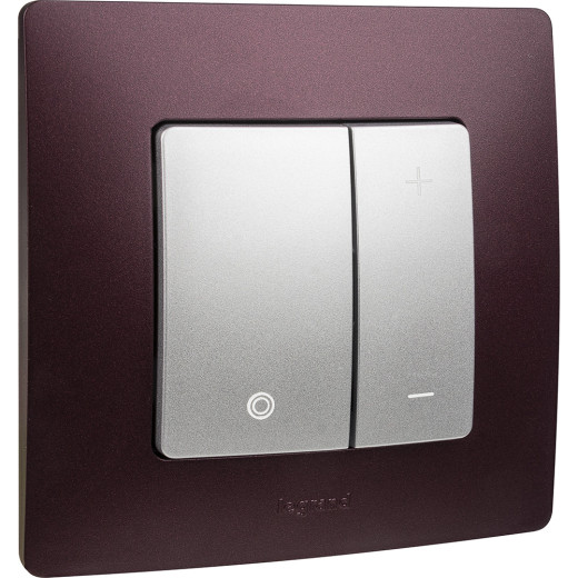 Диммер нажимной универсальный LED - Legrand Etika - 400Вт без нейтрали - алюминий