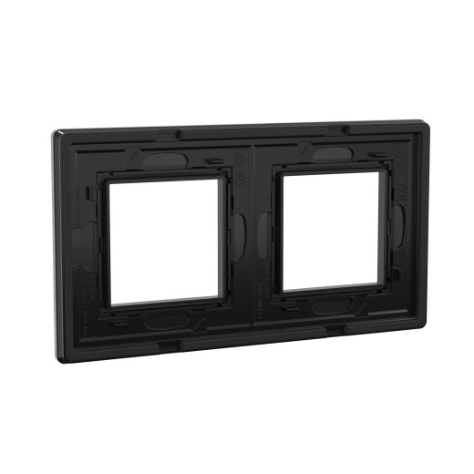 Рамка из алюминия 2 поста (4 мод.), Avanti, черная