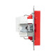 Механизм розетки, 16А, с заземлением, со шторками, красный Эпика EKF