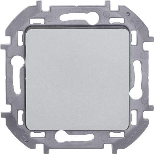 Выключатель кнопочный одноклавишный - Legrand/Daccord Inspiria - с нормально-открытым контактом 6А 250В безвинтовые зажимы - алюминий