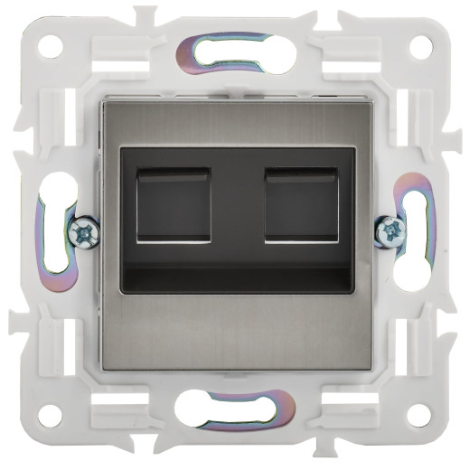 SKANDY Роз. комп. 2-ая RJ45 кат.6 SK-K04N никель IEK