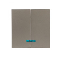 EKF PROxima Валенсия лицевая панель выключателя 2-кл. с индикатором 10А кашемир.