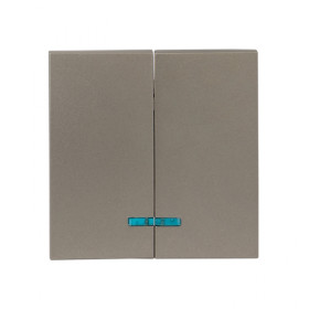 EKF PROxima Валенсия лицевая панель выключателя 2-кл. с индикатором 10А кашемир.