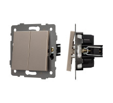 Arlight Механизм выключателя двухклавишный проходной SWT-MKP2-PL-GD-V (250V, 10A) (-)