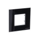Рамка 1-постовая, 2-модульная, серия Zenit, стекло чёрное
