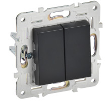 IEK SKANDY Черный Выключатель 2-клавишный перекрестный 10А SK-V06Bl