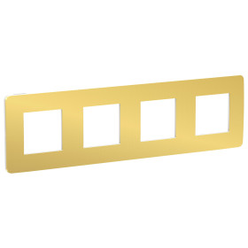 Schneider Electric Unica Studio Золото/Белая Рамка 4-ная