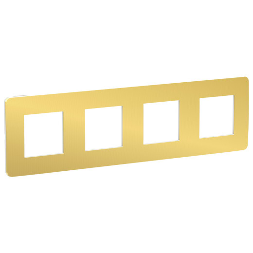 UNICA STUDIO рамка 4-постовая, ЗОЛОТО/белый