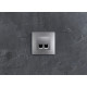Розетка компьютерная двойная RJ45 категория 5e UTP - Legrand Etika - алюминий