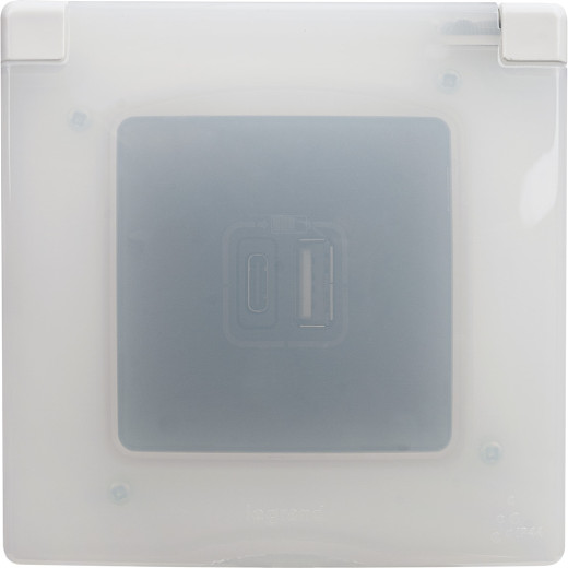 Рамка с защитной крышкой IP44 - Legrand Etika - белый