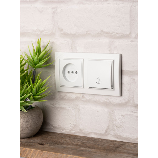 Минск Рамка 2-местная горизонтальная белая EKF Basic