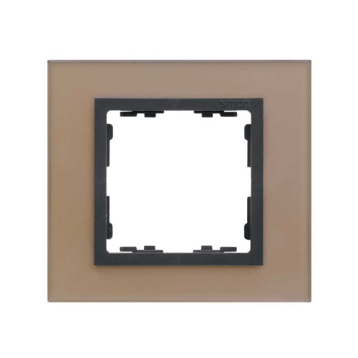 Simon 82 Рамка 1-ая медь - графит (стекло)