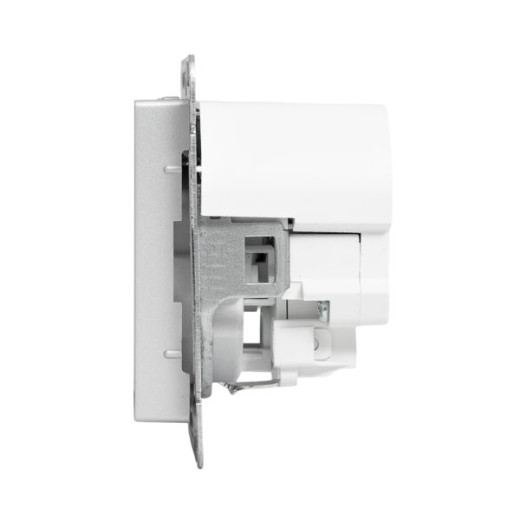 Механизм розетки с USB-A+С - 2шт, 16А, с заземлением, со шторками, алюминий Эпика EKF