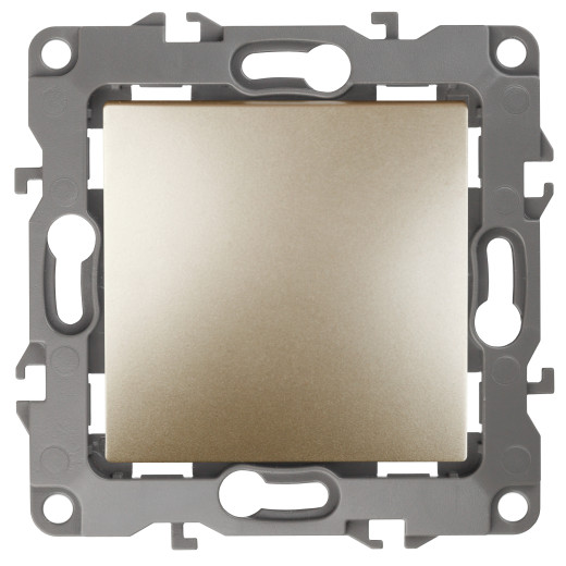 12-1001-04 ЭРА Выключатель, 10АХ-250В, IP20, без м.лапок, Эра12, шампань (10/100/2500)