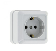 EKF PROxima Рим Розетка 1-местная 16А с заземлением белая.
