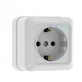 EKF PROxima Рим Розетка 1-местная 16А с заземлением белая.
