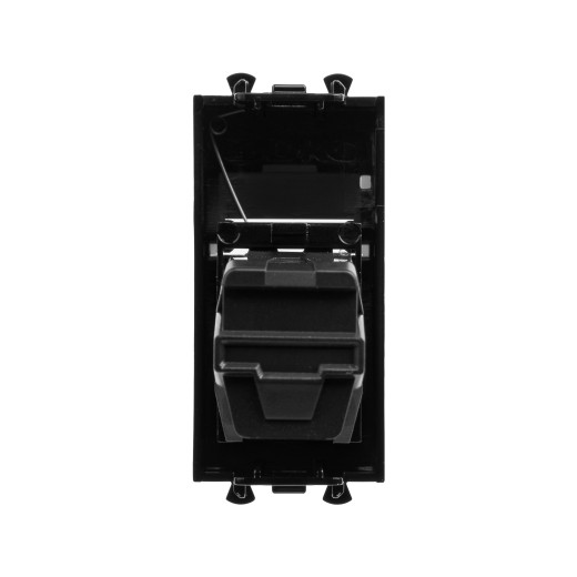 USB 3.0 розетка модульная, тип А-А, Avanti, черный квадрат, 1 модуль