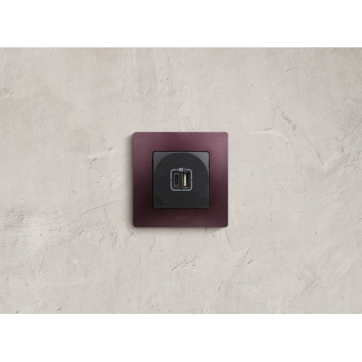 Зарядное устройство USB тип А / тип С - Legrand Etika - 3000мА 15Вт - антрацит