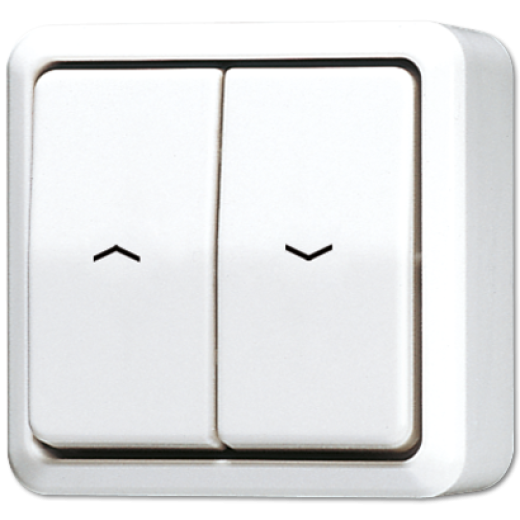 Выключатель  для управления жалюзи,для накладного монтажа, белый