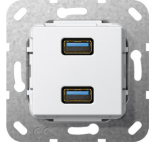 Gira S-55 Белый глянцевый Переходник USB 3.0 A 2 местн.