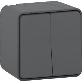 Schneider Electric Mureva Styl наруж Антрацит Переключатель 2-клавишный сх. 6+6, IP55