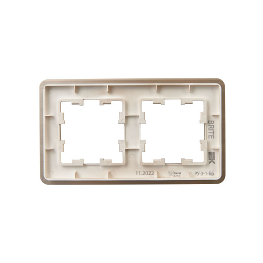 BRITE Рамка 2-мест. РУ-2-1-Бр металл шамп. RE AL IEK