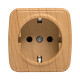 Розетка 1-местная ОП Минск 16А с заземлением светлое дерево EKF