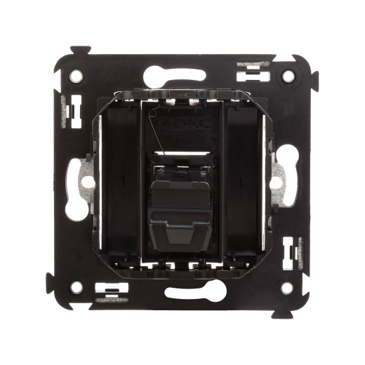 USB 2.0 розетка одинарная в стену, тип А-А, Avanti, черный матовый