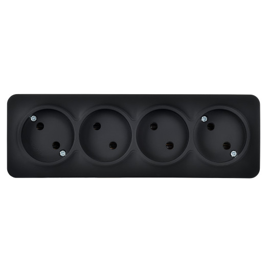 GLORY Роз. 4-я без з/к/ш о/у 10А РС24-2-ХЧм черн. м. IEK