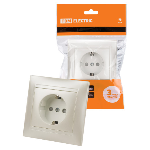 Розетка 2П+З 16А 250В с защ. шт. перламутр 