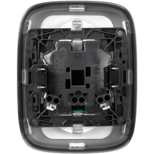 Valena ALLURE.Силовая розетка двойная 2х2К+З 16А 250В с лицевой панелью.С защитными шторками.Безвинтовые зажимы.Белая