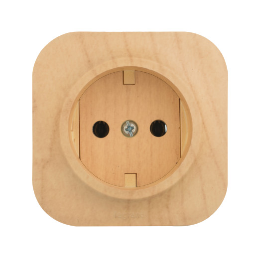 Розетка без заземления - Legrand Quteo - без шторок IP20 16А 250В винтовые зажимы накладной монтаж - дерево