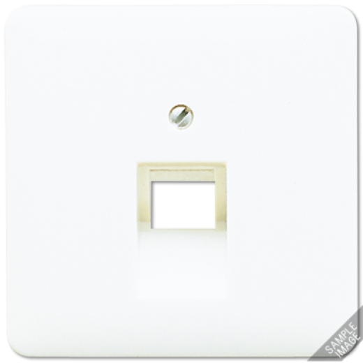 Крышка для одинарных телефонных и компьютерных розеток (UAE), фиксация винтом, термопласт, слоновая кость, CD500