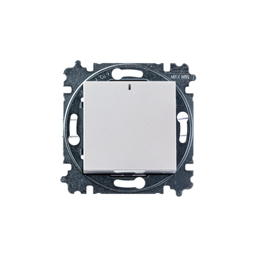 Переключатель одноклавишный с подсветкой ABB Levit ориентационная жемчуг / ледяной