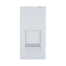 Ecoplast LK45 Накладка для розетки телефонной, компьютерной RJ,45х22,5мм (серебристый металлик)