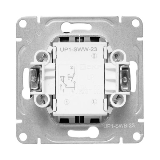 Механизм выключателя, двухклавишный, кнопочный, чёрный Эпика EKF