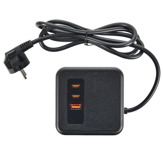 DOMINIC Удлинитель У08K 1,5м 3х1мм2 USB A+C 20Вт чер IEK