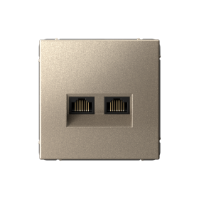 Systeme Electric ArtGallery Шампань Розетка двойная компьютерная RJ45+RJ45, кат. 5е, механизм