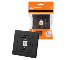TDM Розетка компьютерная RJ45 черная 