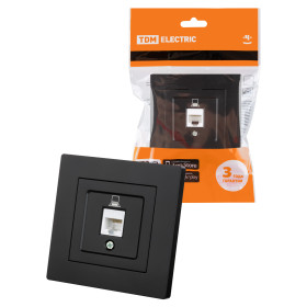 TDM Розетка компьютерная RJ45 черная 