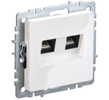 IEK BRITE BASE Белый Розетка двойная RJ11+RJ45 кат.5E РК/Т12-БрБ